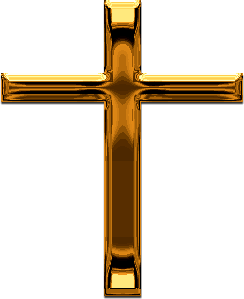 Golden Cross Transparent Background