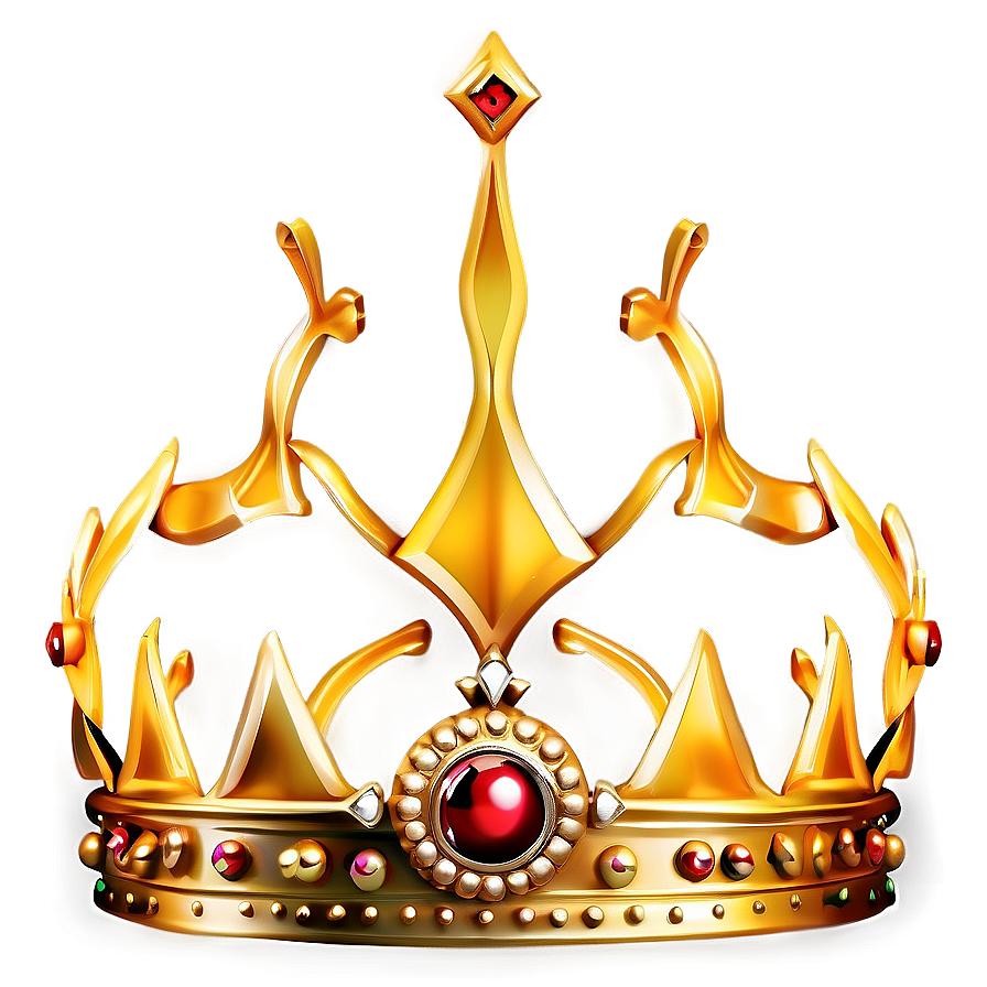 Golden Crown With Pearls Png 87