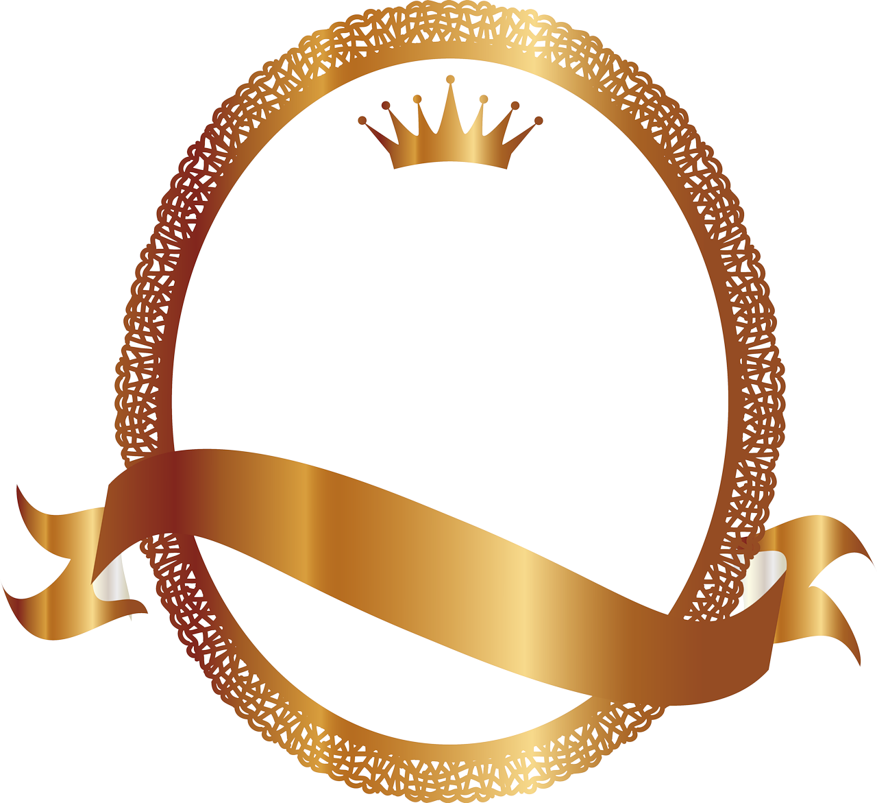 Golden Crownand Ribbon Design