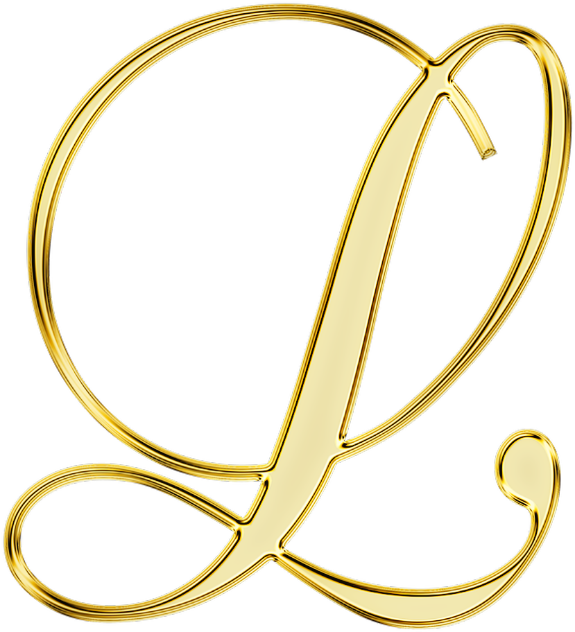 Golden Cursive Letter L