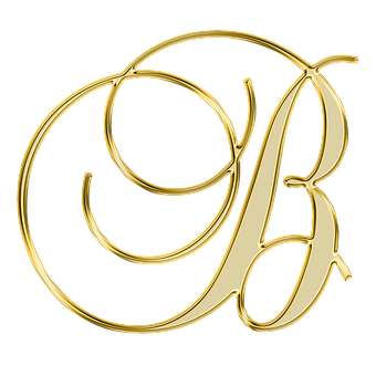 Golden Cursive Letters C B