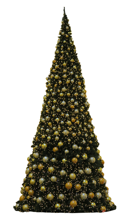 Golden Decorated Christmas Tree