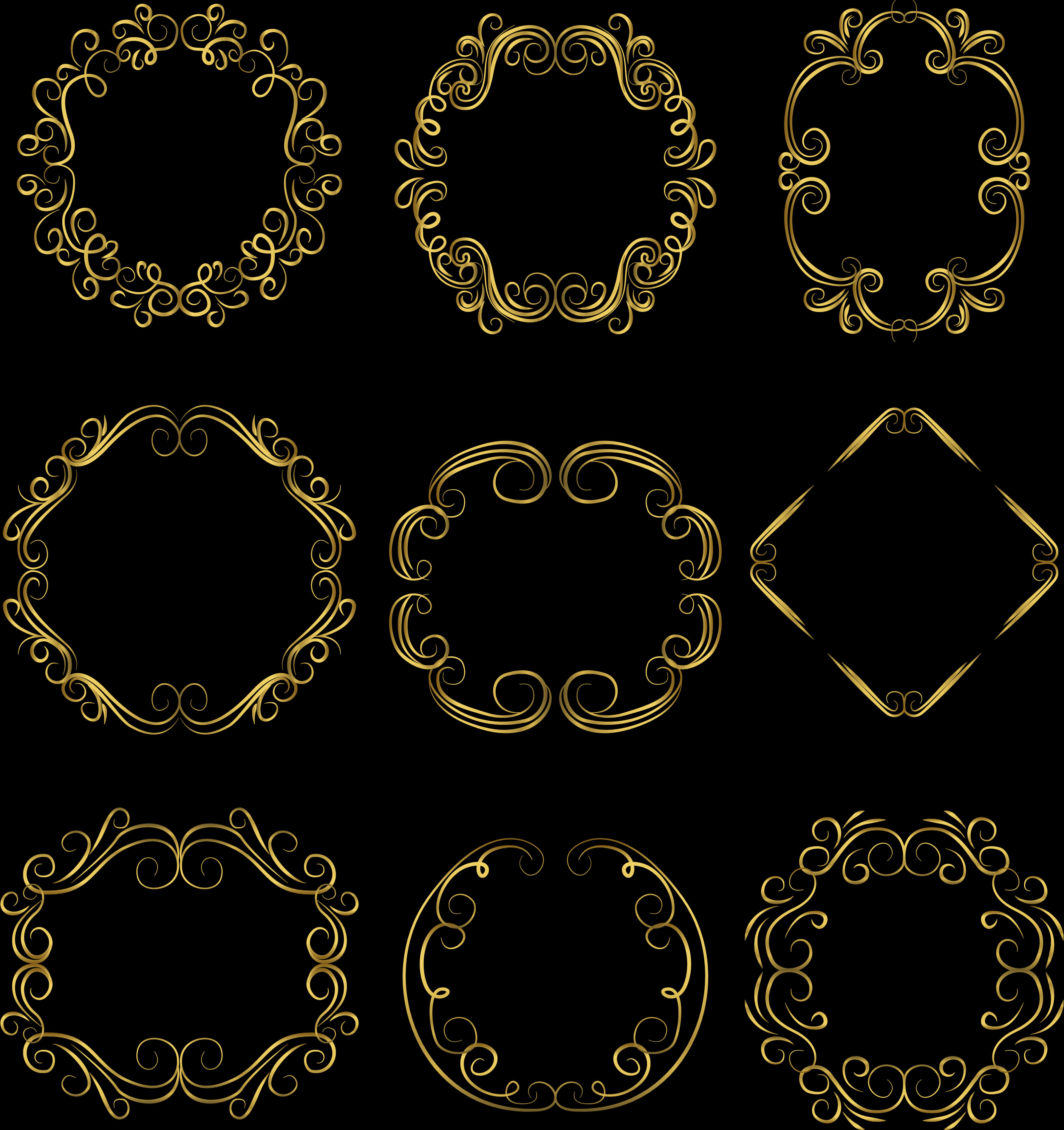 Golden Decorative Circle Vectors