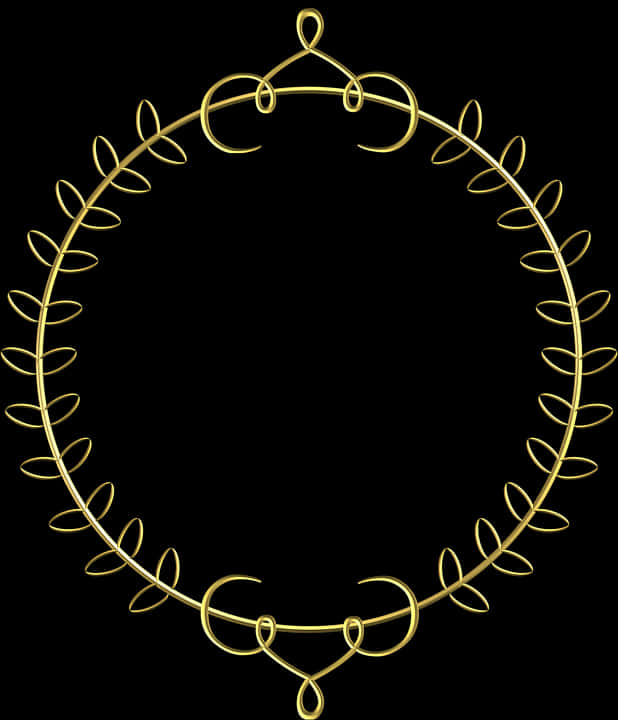 Golden Decorative Frame Circle