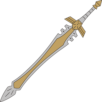 Golden Decorative Sword Illustration