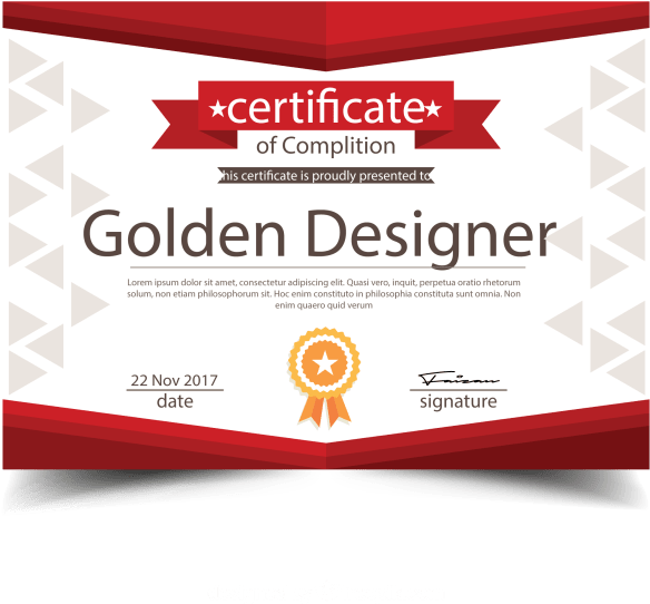 Golden Designer Certificate Template