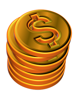 Golden Dollar Coins Stack