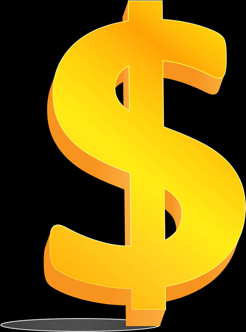 Golden Dollar Sign Graphic