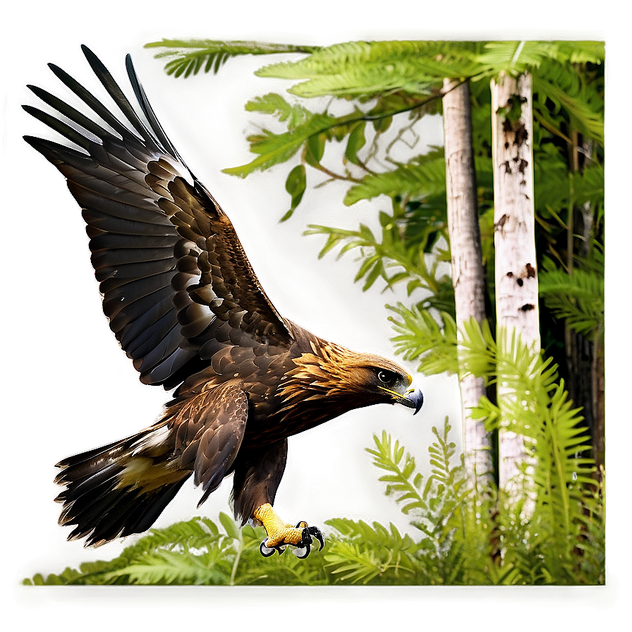 Golden Eagle In Forest Setting Png 06202024