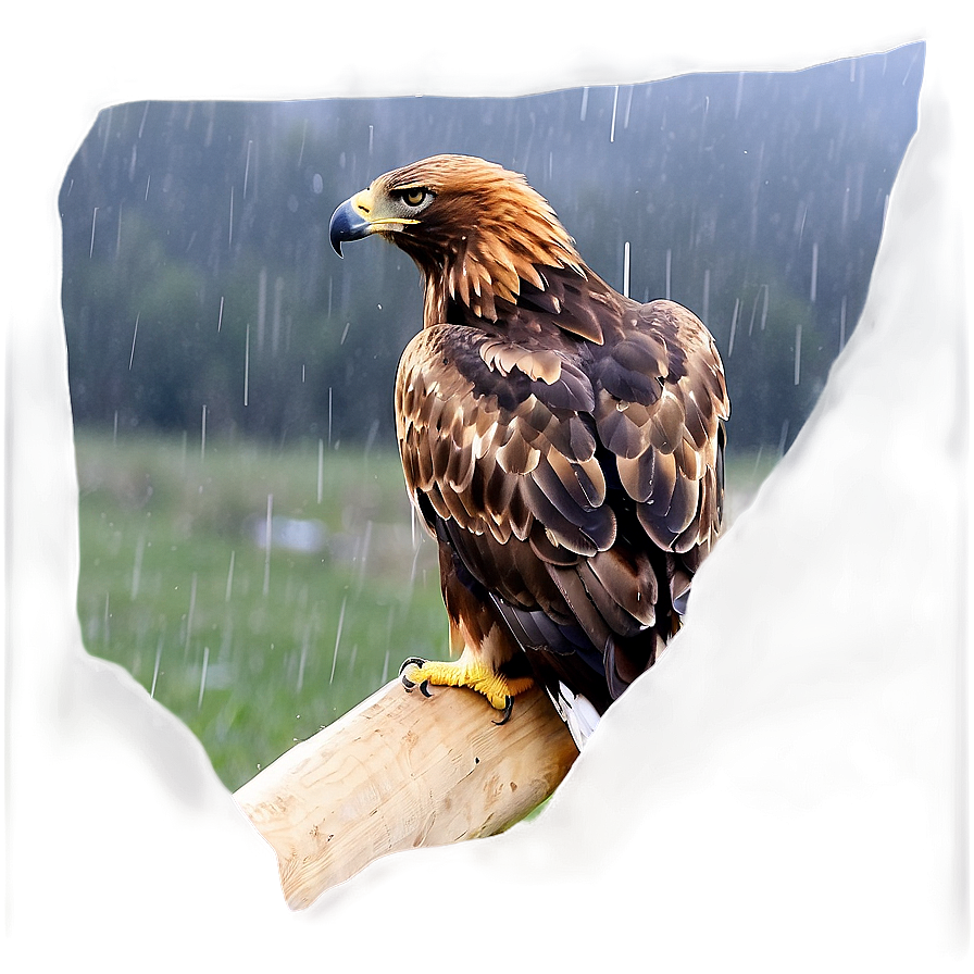 Golden Eagle In Rain Png Efi