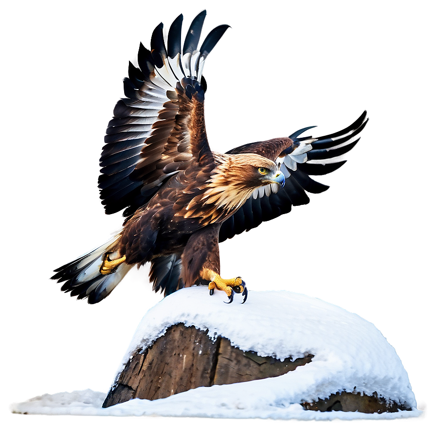 Golden Eagle In Snow Png Gas1