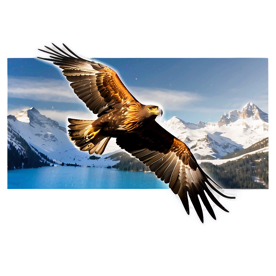 Golden Eagle With Mountain Backdrop Png 23