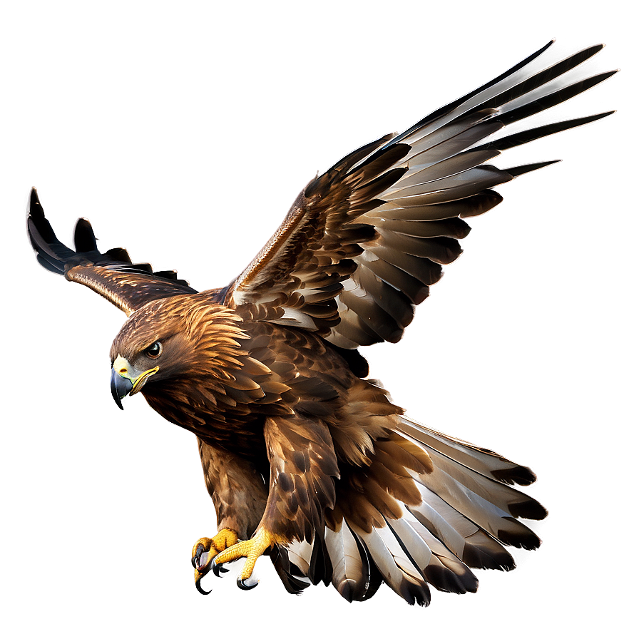 Golden Eagle With Spread Tail Feathers Png 06202024