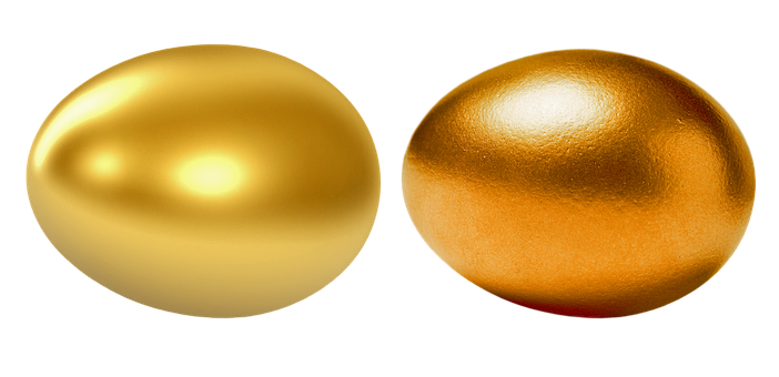 Golden Eggs Black Background