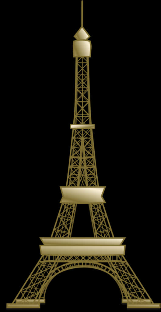 Golden Eiffel Tower Graphic