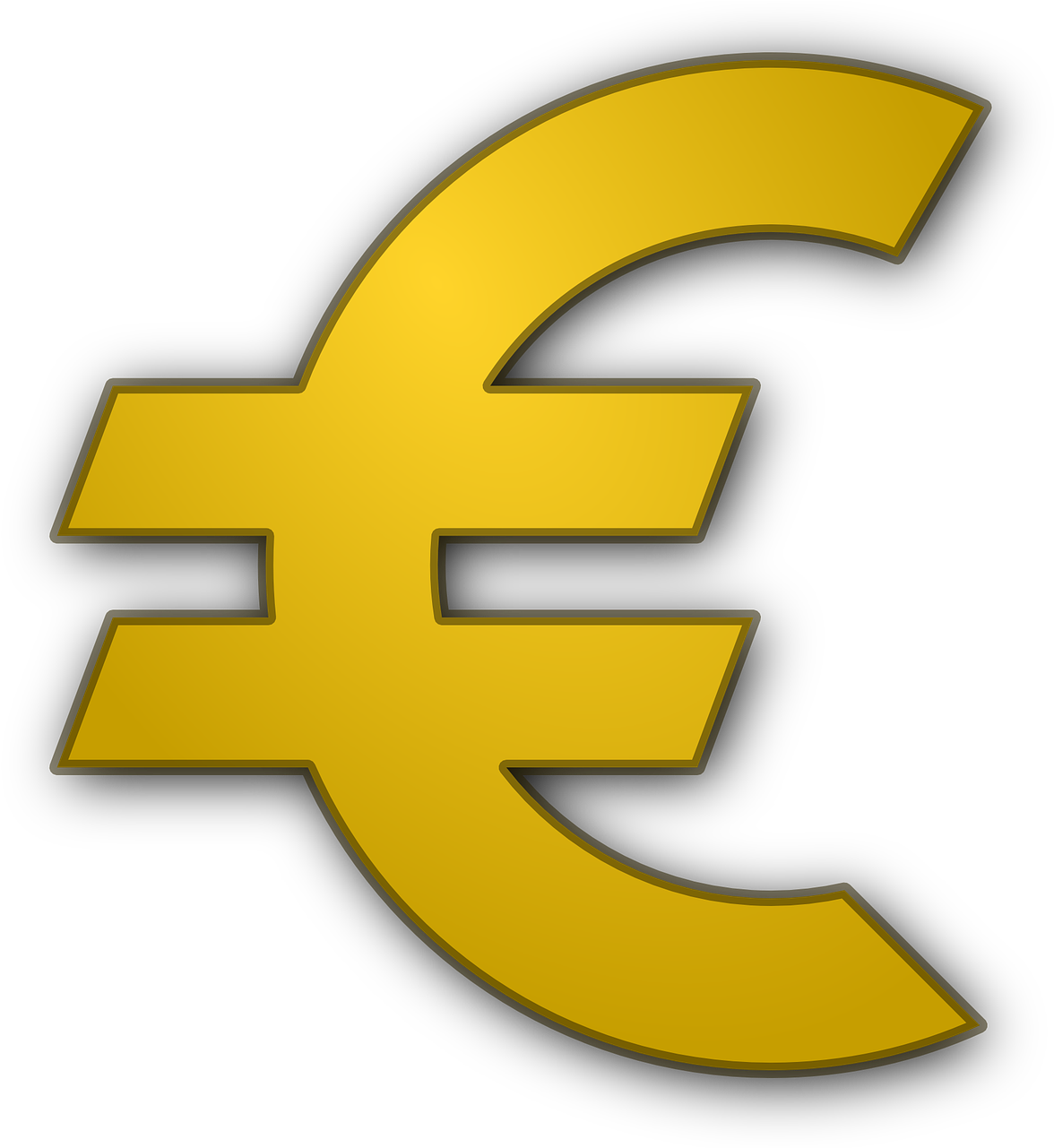 Golden Euro Sign Graphic