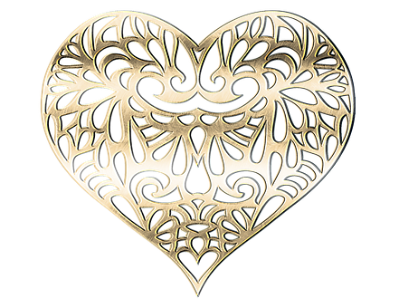 Golden Filigree Heart Pendant