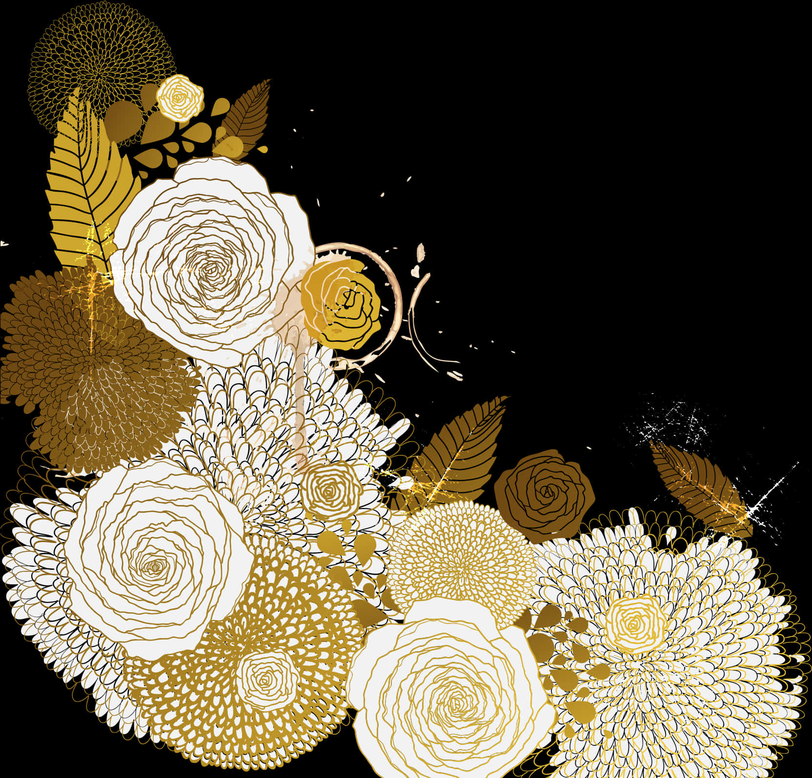 Golden Floral Artwork