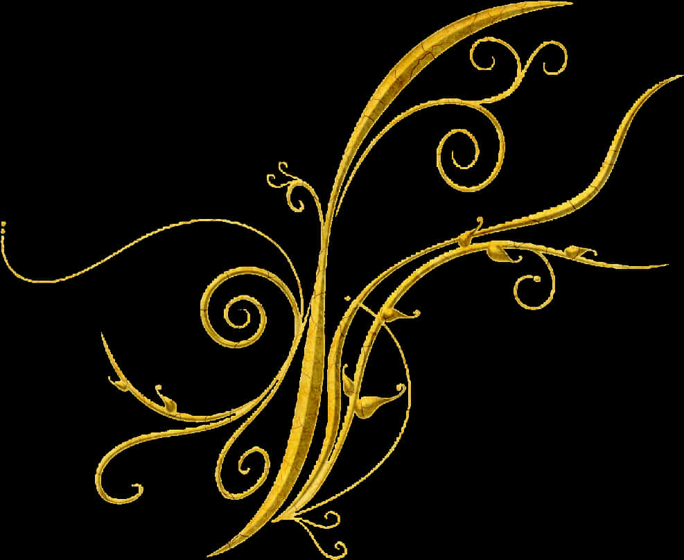 Golden Floral Design Element