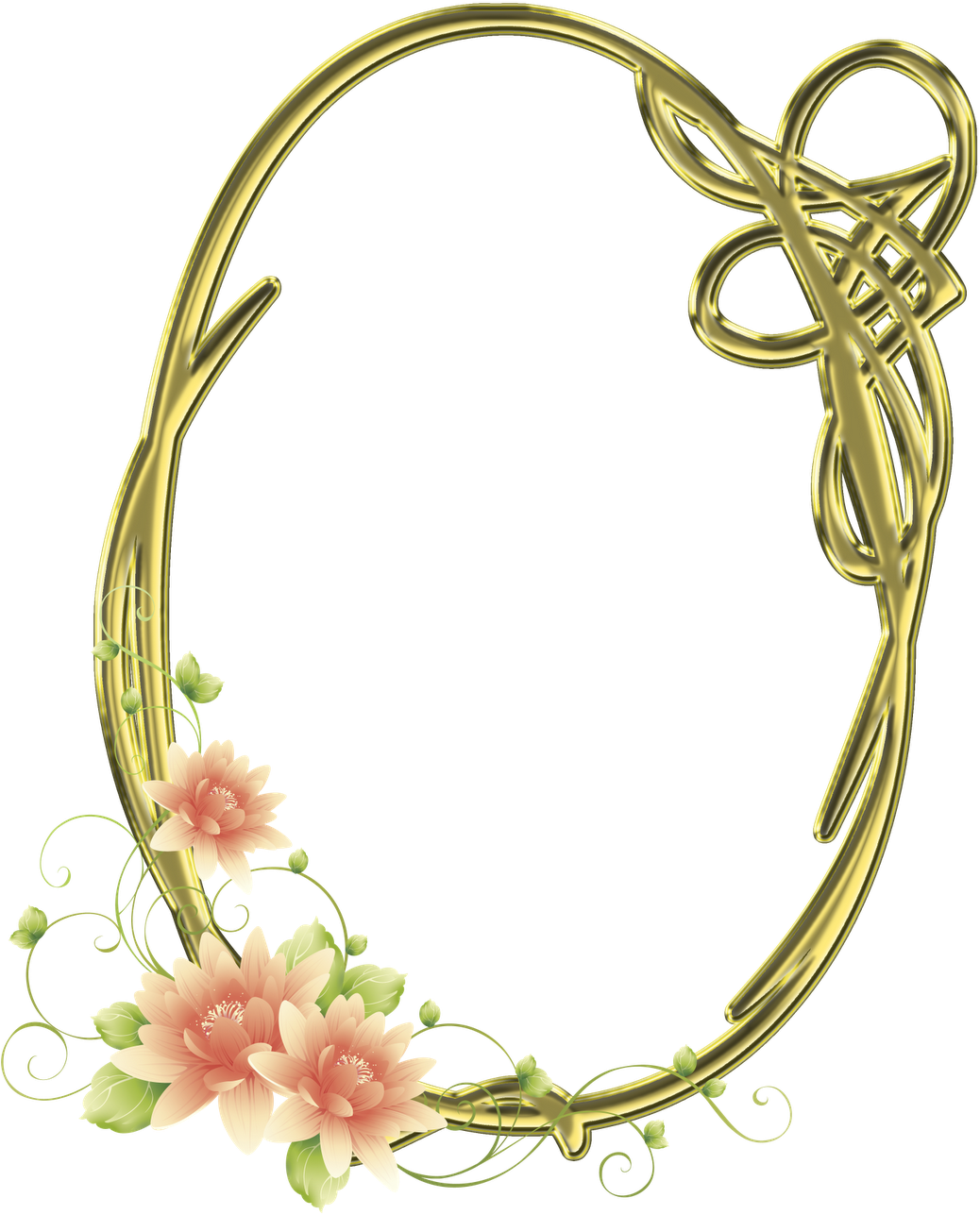 Golden Floral Frame Design