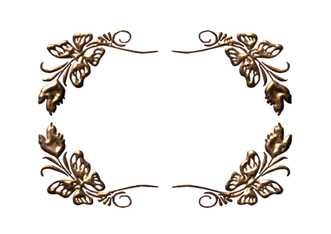 Golden Floral Frame Design