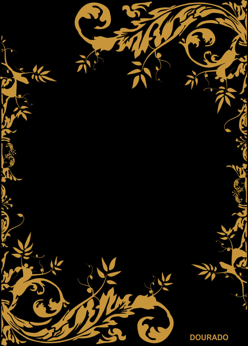 Golden Floral Frame Design