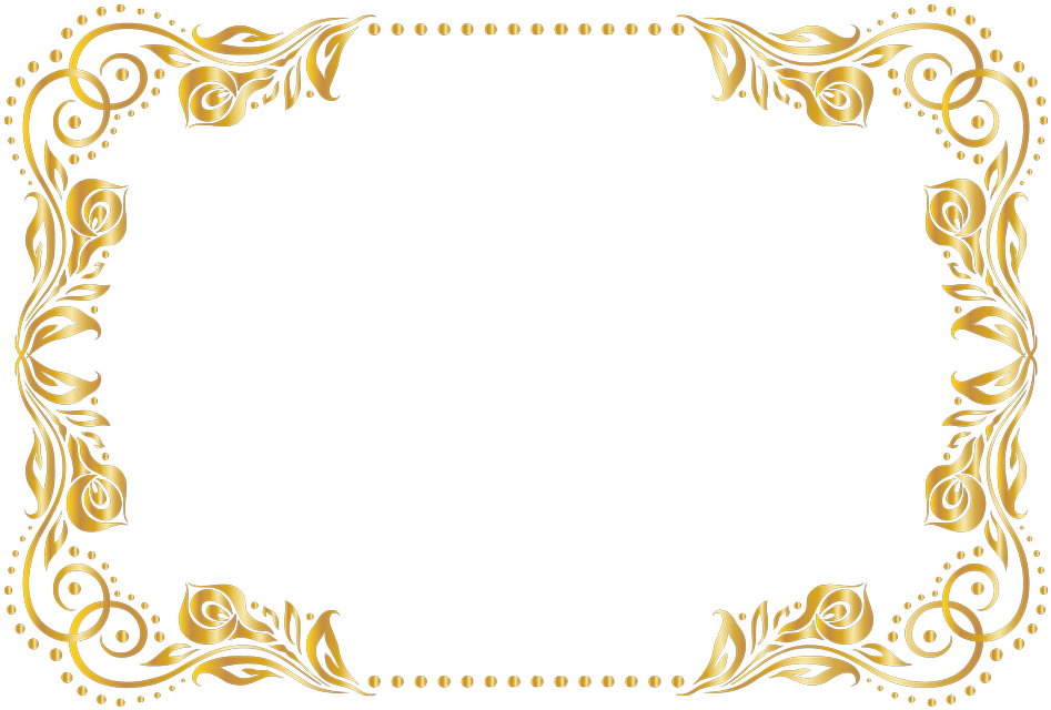 Golden Floral Frame Design