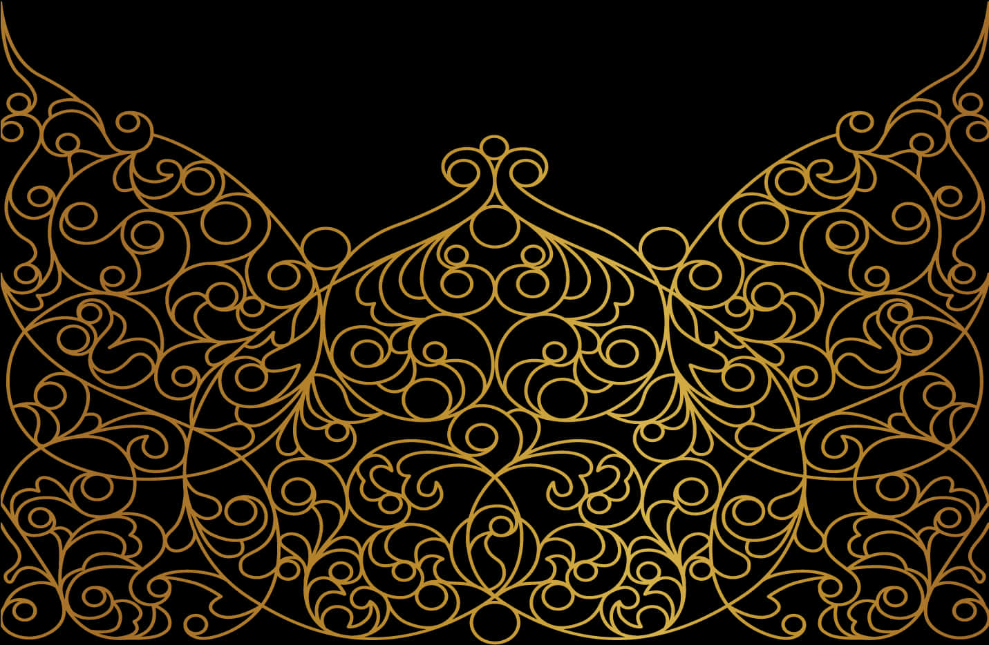 Golden Floral Scrollwork Pattern