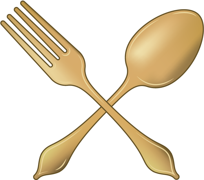 Golden Forkand Spoon Crossed