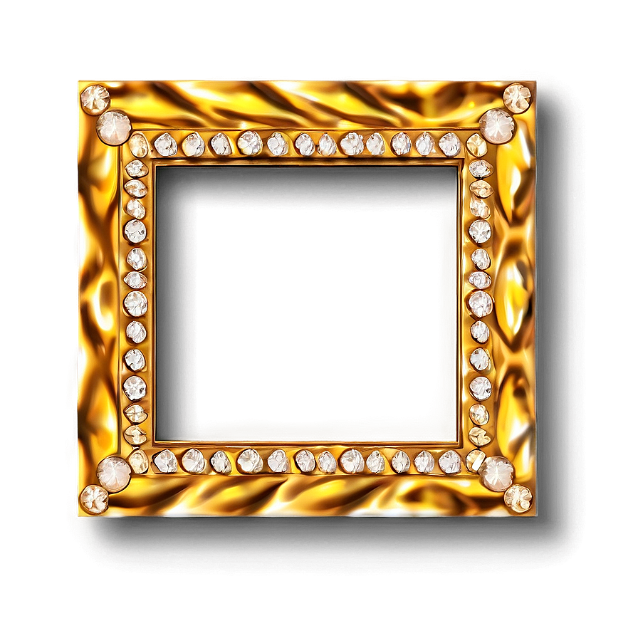 Golden Frame With Diamonds Png Txc