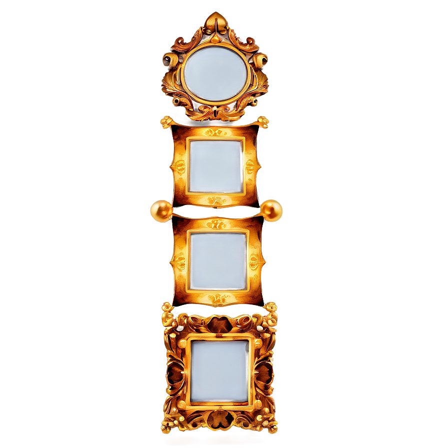 Golden Frame With Glass Png 05252024