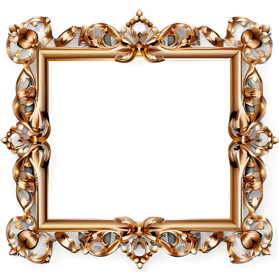 Golden Frame With Lace Png 25