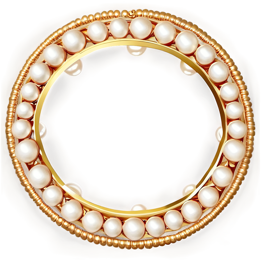 Golden Frame With Pearls Png Bvg