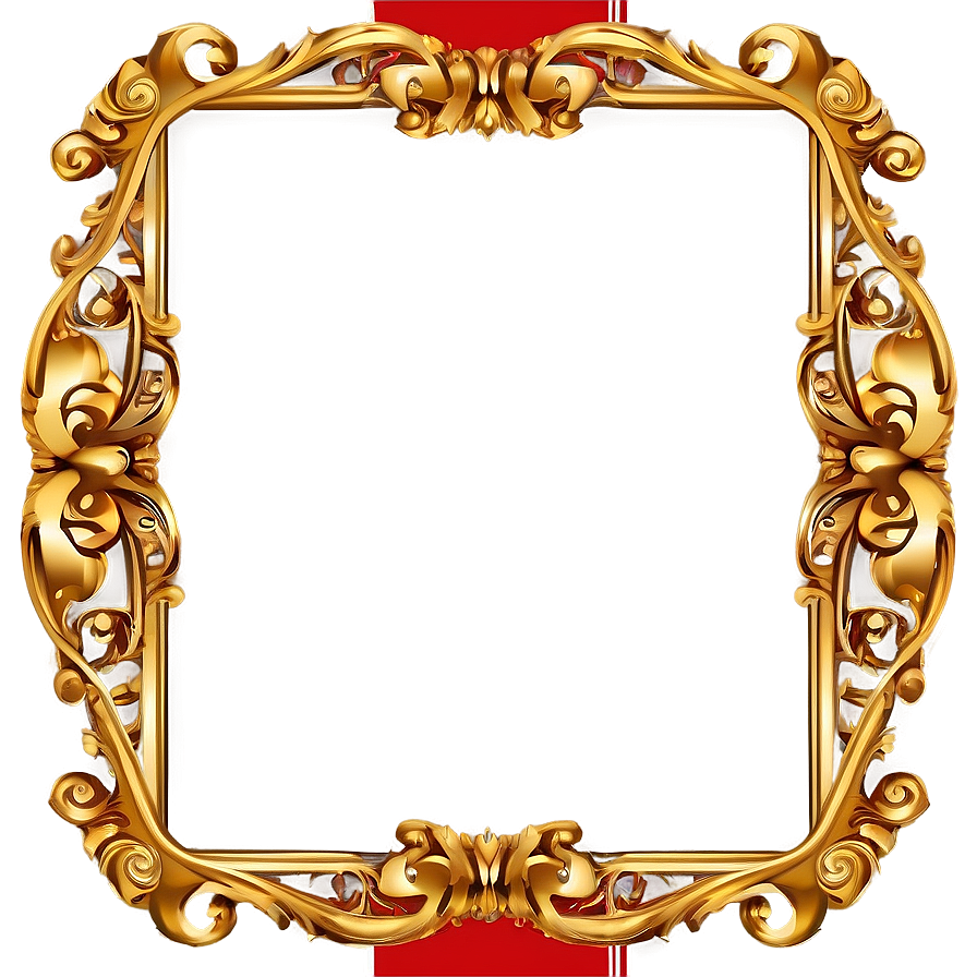 Golden Frame With Scroll Png 27