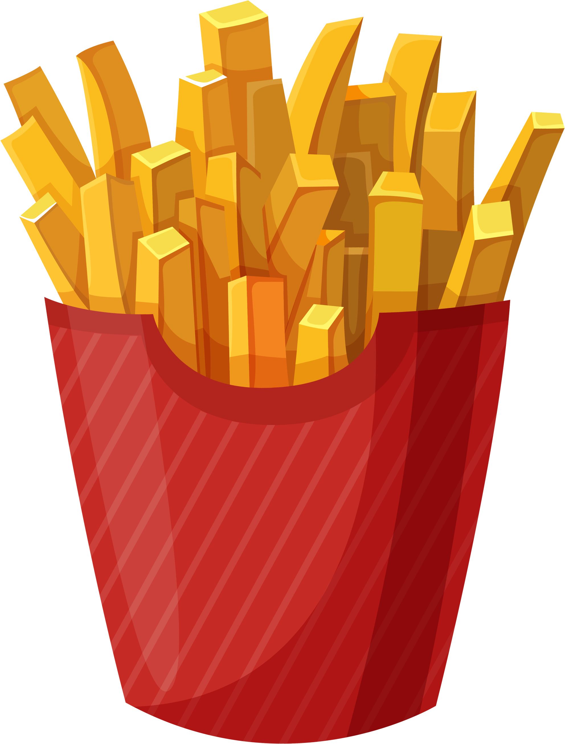 Golden French Fries Cartoon Illustration