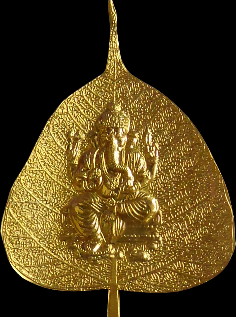 Golden Ganpation Peepal Leaf