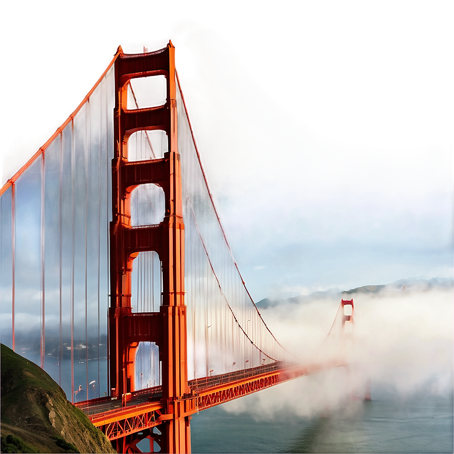 Golden Gate Bridge Foggy Morning Png 99