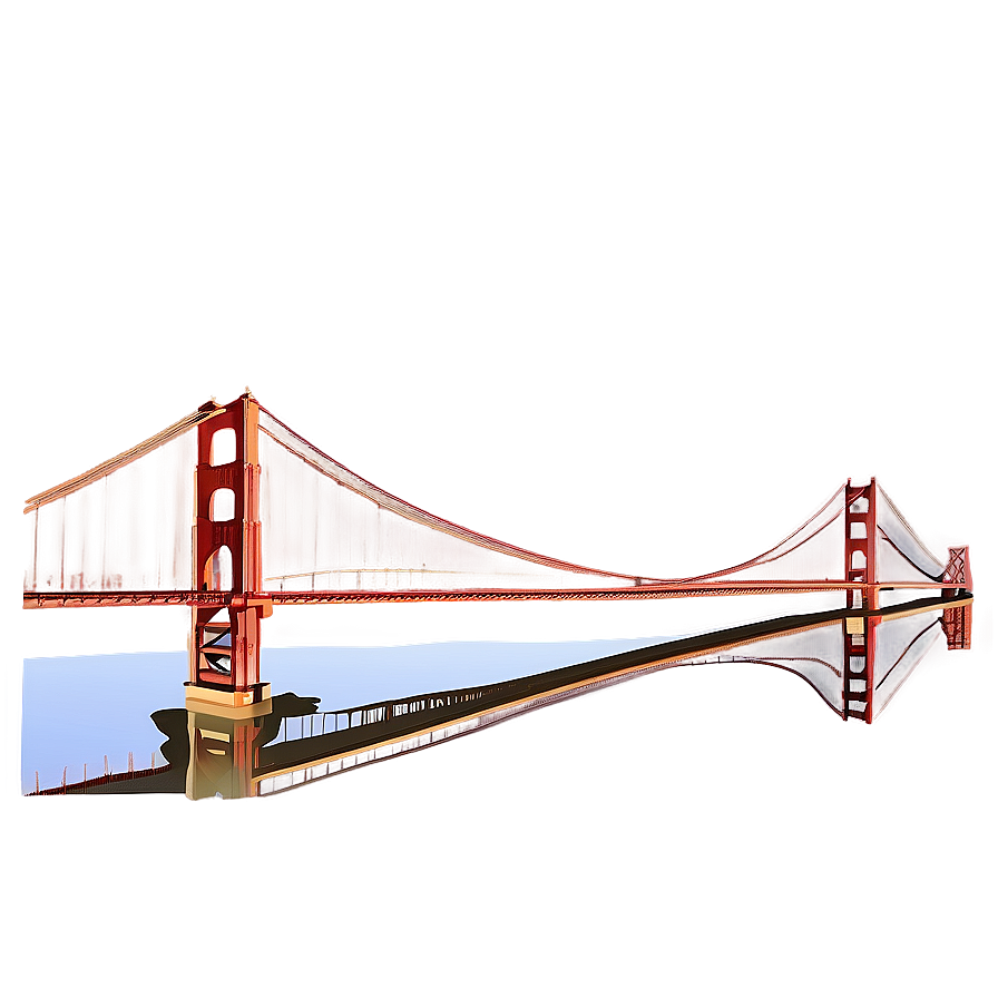 Golden Gate Bridge Reflection Water Png Wis