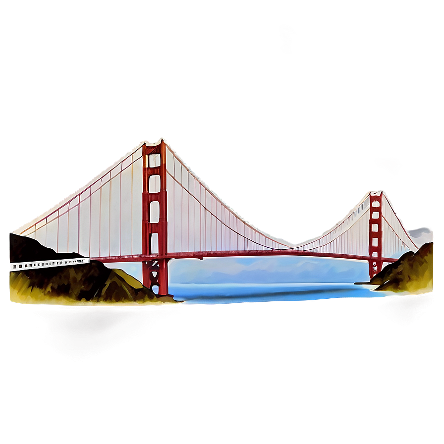 Golden Gate Bridge Vintage Style Png Uuv