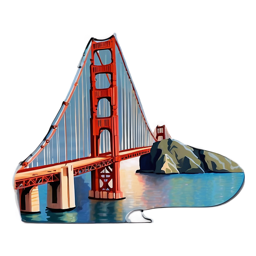 Golden Gate Bridge With Bay View Png Puy3