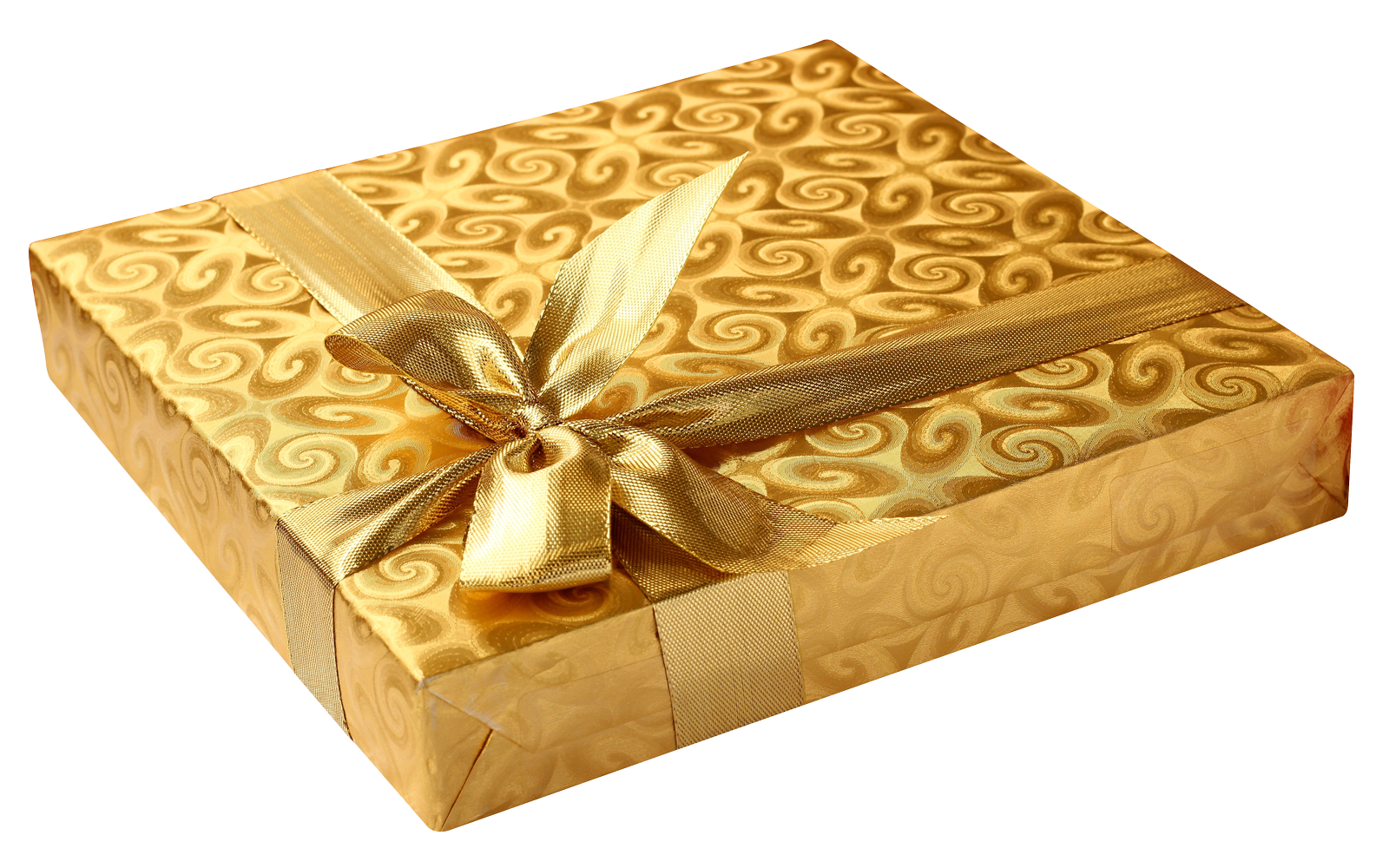 Golden Gift Boxwith Satin Ribbon