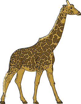 Golden Giraffe Silhouette