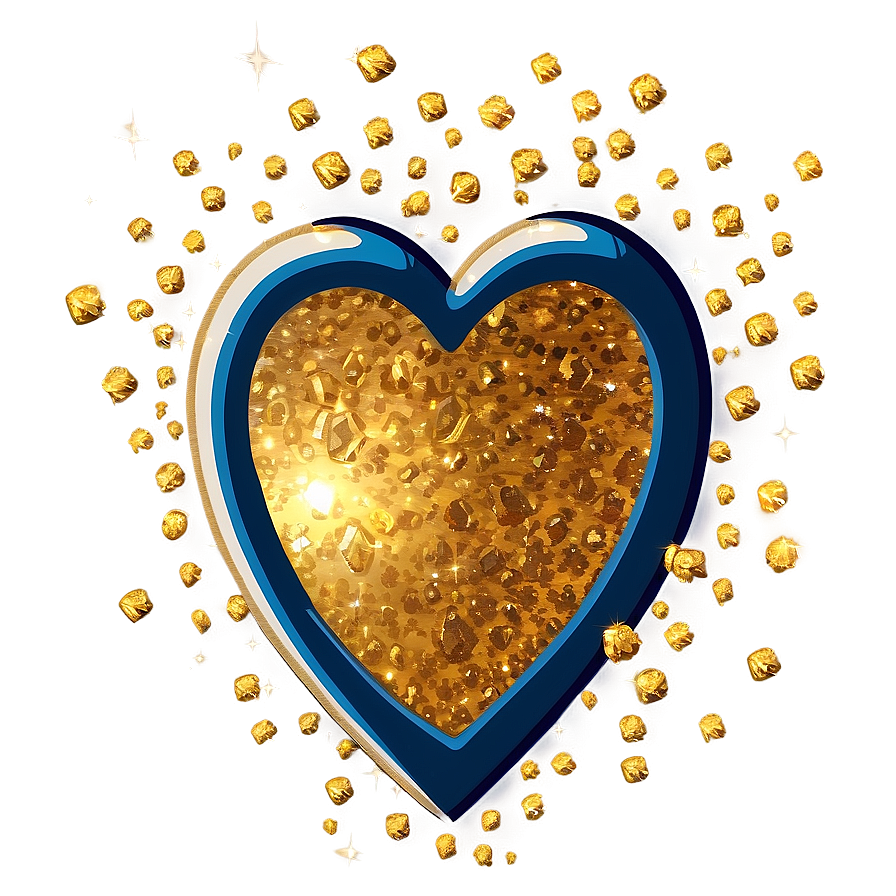 Golden Glitter Heart Png Ahl