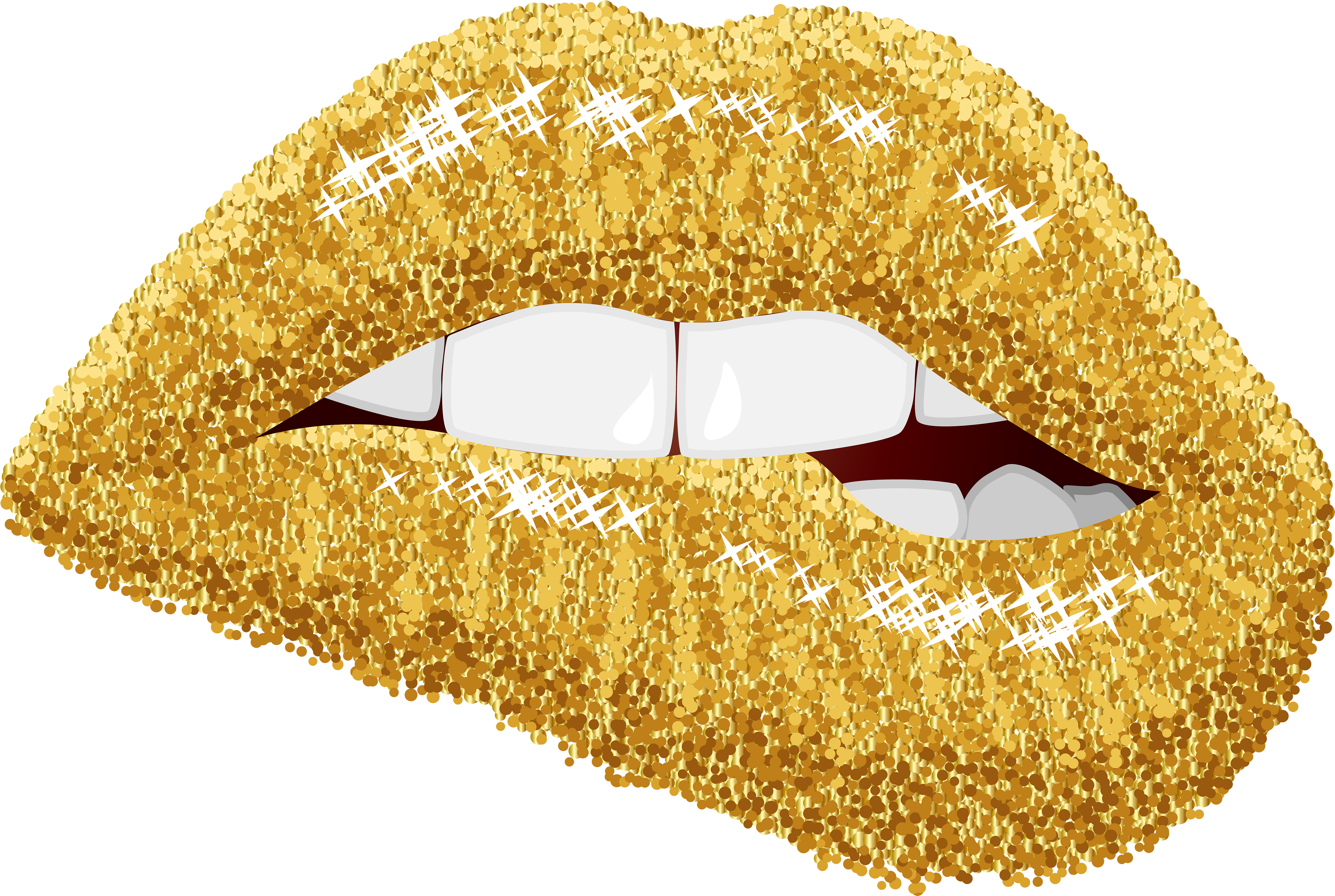 Golden Glitter Lips Illustration