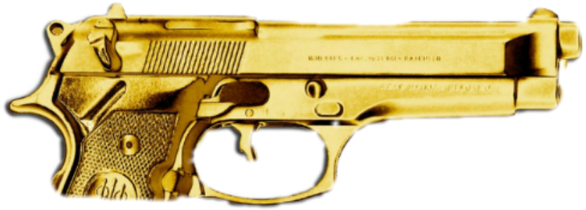 Golden Handgun Side View