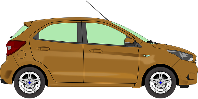 Golden Hatchback Side View