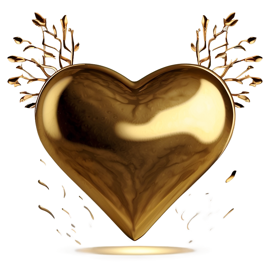 Golden Heart Clipart Png Aga