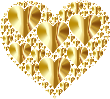 Golden Hearts Pattern