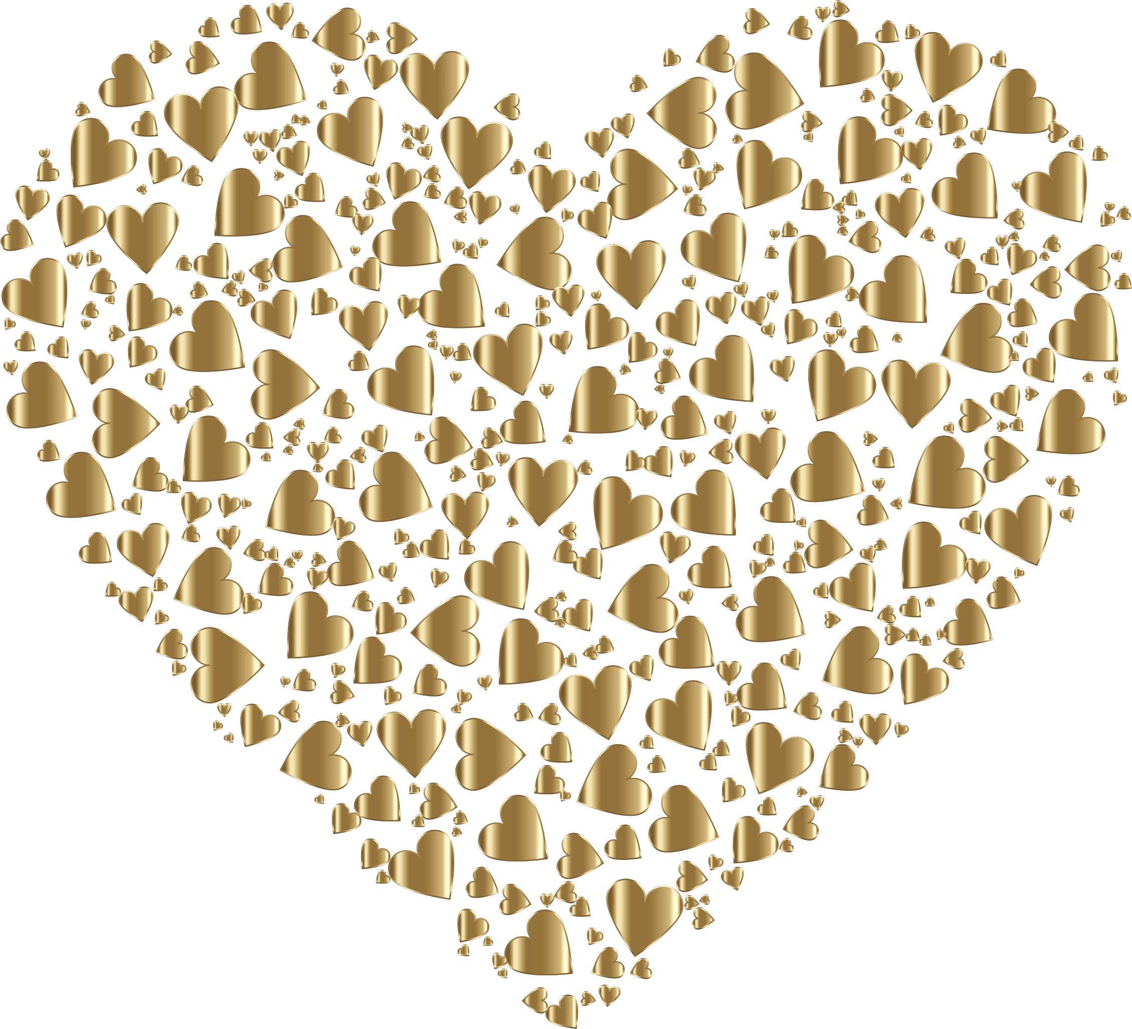 Golden Hearts Pattern Teal Background