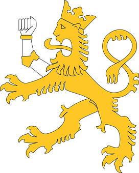 Golden_ Heraldic_ Lion_ Vector